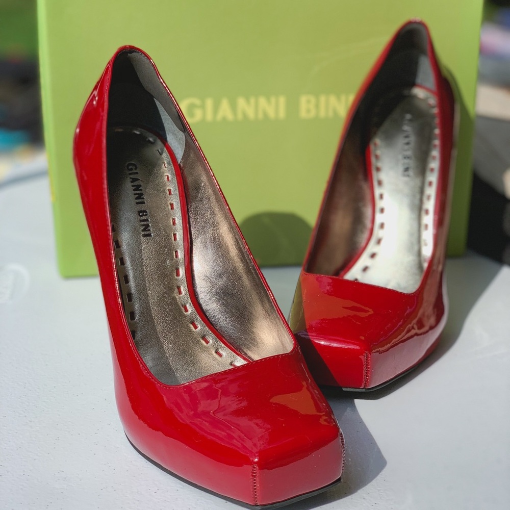 Ferrari Red Patent Leather Platform Pumps!